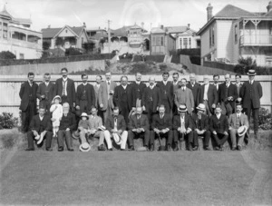 Group portrait taken during the opening of the Hataitai bowling green