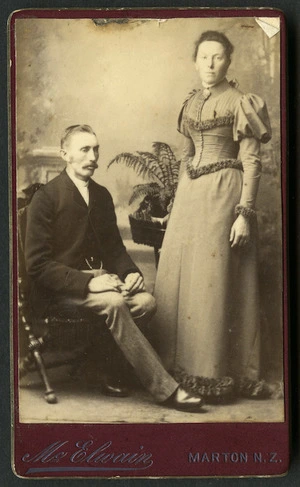 McElwain, J (Marton) fl 1890-1893 :Portrait of unidentified man and woman (Guddop ?)