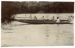 Waka at a regatta, Ngaruawahia