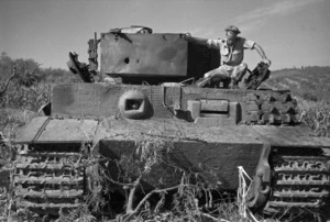 First German Tiger tank to be knocked out by NZ tanks during World War II, Italy