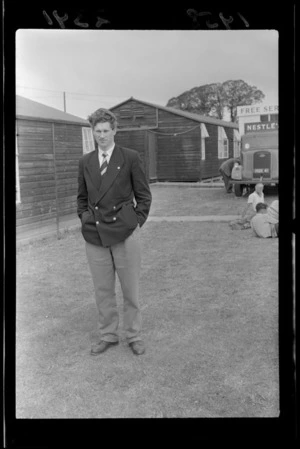 Unidentified athlete at the British Empire Games, Cardiff, United Kingdom