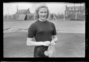 Unidentified woman at the British Empire Games, Cardiff, United Kingdom