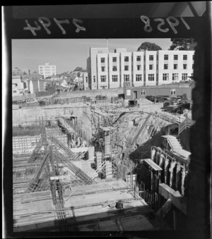 Broadcasting house under construction, Bowen Street, Wellington