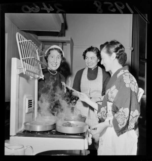 Japanese cooking demonstration by wife of Japanese Minister