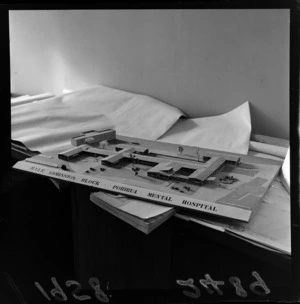 Model of accommodation block at Porirua Mental Hospital, Porirua, Wellington