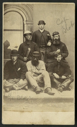 Monkton (Auckland) fl 1860s-1880s : Portrait of a group of men (one may be Blake)