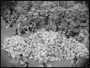 Parcels to be sorted and carded at the NZ Army Post Office in Cairo, Egypt