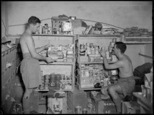 Contents of damaged parcels stored at the NZ Army Post Office in Cairo, Egypt