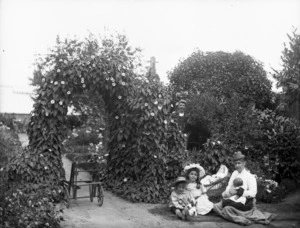 A group of people in a garden