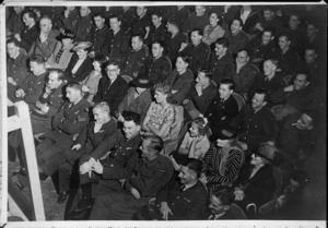 Audience and participants in NZ Magazine broadcast to NZ troops from London