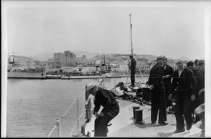 Axis destroyers pulling out from their berths in Piraeus