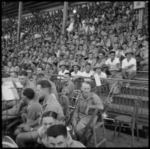 Section of the crowd at NZEF sports meeting at Prince Farouk Stadium, Cairo