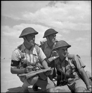 Officers watching the culminating point of the manoeuvres, Egypt - Photograph taken by M D Elias