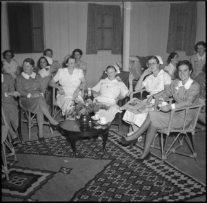 Nurses relaxing at the NZ General Hospital, Egypt
