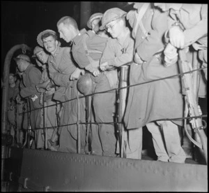 Troops at the shipside as they arrive at Alexandria after the evacuation of Crete