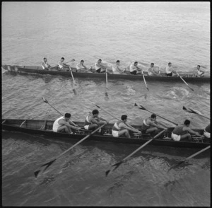 2 NZEF rowing eight defeating the Cairo River Club representative eight