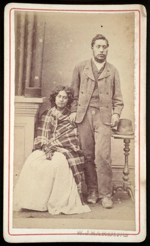 Harding, William James 1826-1899 :Unidentified Maori couple, Wanganui district