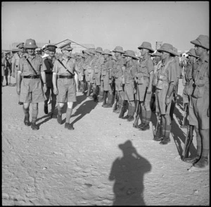 King of Greece inspects the Auckland Battalion at Helwan