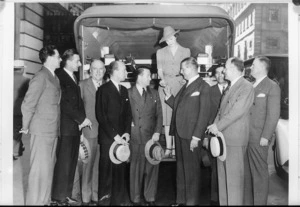 Demonstration of ambulance to be sent to Middle East at the Anzac War Relief Fund reception, New York