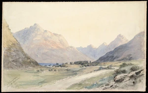 Barraud, Charles Decimus, 1822-1897 :Road to Queenstown from the Shotover, Feby 1890