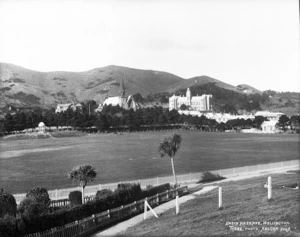 View of Basin Reserve, Wellington across from western bank