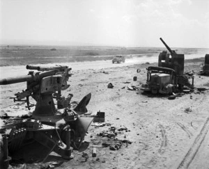 Destroyed Lancia gun-trucks, Gabes region, Tunisia, World War II