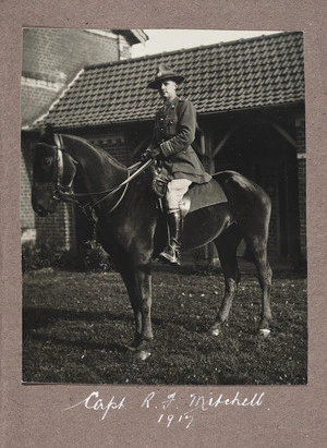 Captain R. F. Mitchell on horseback