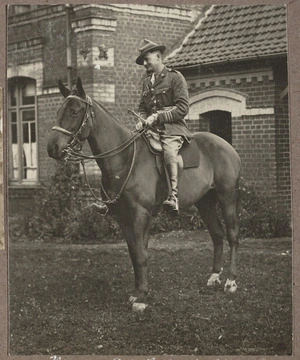 Major G. R. Mitchell on horseback