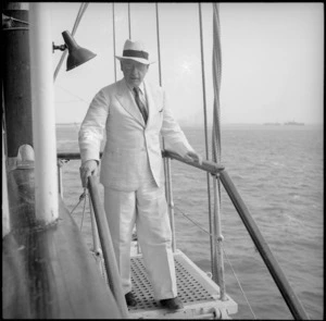 Prime Minister Peter Fraser inspecting the Maunganui, Port Tewfik