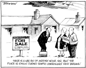 FOR SALE. "There is a wee bit of airport noise, Sir, but the place is idyllic during traffic controllers' rest breaks!" 30 March 2009