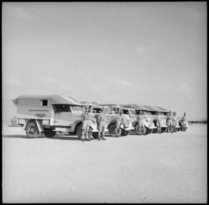 View of some of the ambulances given the NZEF