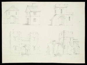 Medley, Edward Shuttleworth, 1838-1910 :[Sketches of buildings. 1850s]