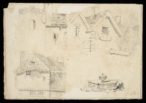 Medley, Edward Shuttleworth, 1838-1910 :My first drawing; [studies of houses] 1st Oct 1853.