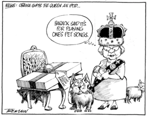 "Barack said it's for playing one's pet songs." News - Obama gifts the Queen and Ipod... 5 April 2009