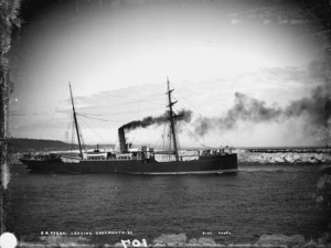 Steamship Pukaki leaving Greymouth