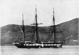 HMS Galatea in Wellington Harbour