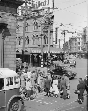 Intersection of Hereford, Colombo, and High Streets, Christchurch - Photograph taken by K V Bigwood