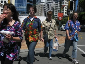 Photographs of people dressed in costume for the 2008 International Rugby Sevens tournament, Wellington