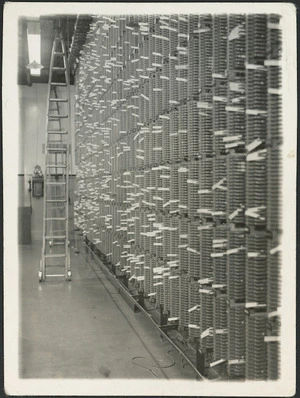 Main distribution frame of the telephone exchange, Christchurch Central Post Office