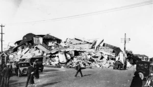 Nurses home destroyed by earthquake, Napier