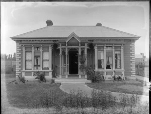 Unidentified house and the front garden, possibly Christchurch district