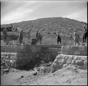 New Zealand Engineers bridge building in Syria - Photograph taken by H Paton
