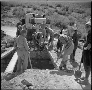 New Zealand Engineers building a bridge in Syria - Photograph taken by H Paton
