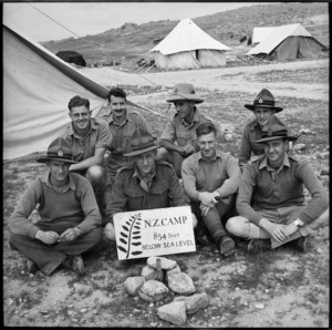36 NZ Survey Battery in camp in Trans Jordania, World War II - Photograph taken by M D Elias