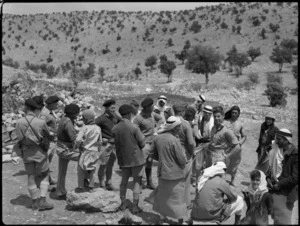 Members of NZ Divisional Cavalry visit Syrian village, World War II - Photograph taken by H Paton