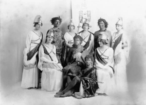 Group in fancy dress at a ball held at Albert Hall, London, celebrating the centenary of Anglo-USA peace - Photograph taken by Lafayette Ltd