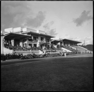 Grandstand during NZEF v Combined Services game at Alexandria, Egypt