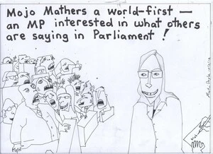 Doyle, Martin, 1956- :Mojo Mathers a world-first-an MP interested in what others are saying in Parliament. 15 February 2012