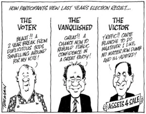 Tremain, Garrick 1941- :How participants view last year's election result. 17 February 2012