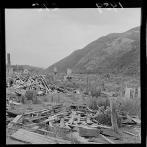 Ruins of former buildings at Cross Creek, Rimutaka Incline